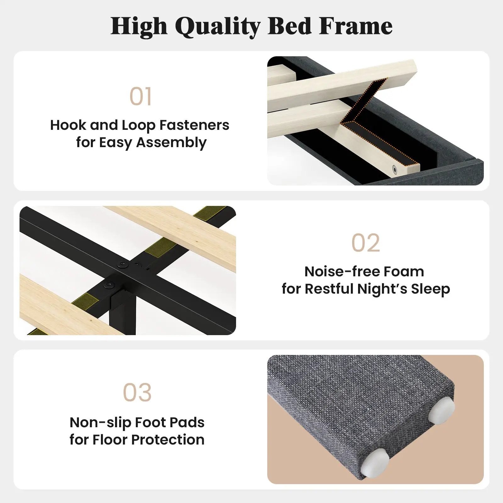 Velvet Upholstered Platform Bed with Height Adjustable Vertical Channel Headboard by DirectDeals