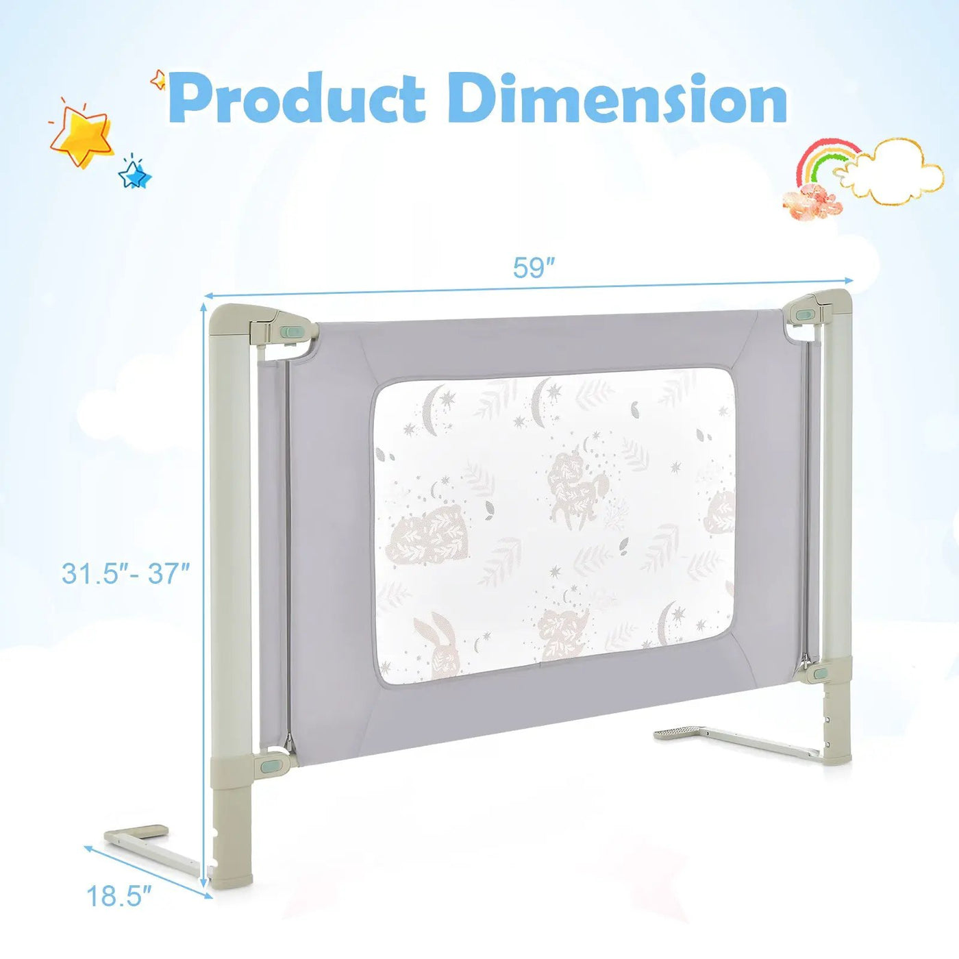 Vertical Lifting Bed Rail for Toddlers with Double Lock by DirectDeals
