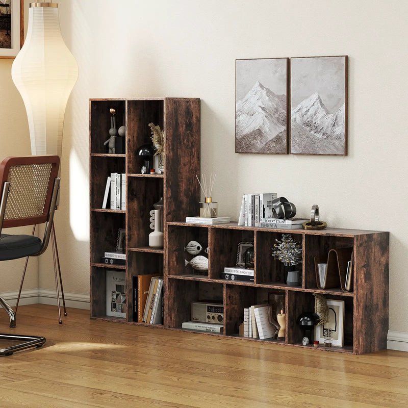 Vertical or Horizontal Freestanding Bookshelf with 7 Compartments by DirectDeals