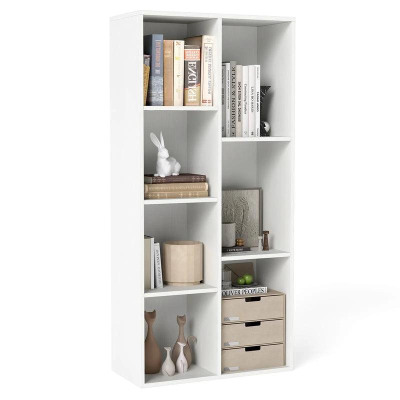 Vertical or Horizontal Freestanding Bookshelf with 7 Compartments by DirectDeals