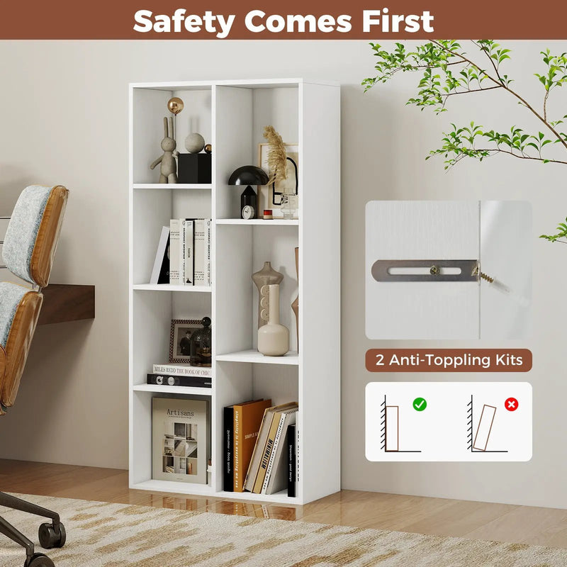 Vertical or Horizontal Freestanding Bookshelf with 7 Compartments by DirectDeals