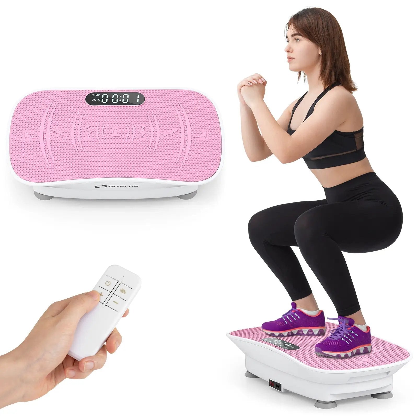 Vibration Plate Exercise Machine for Lymphatic Drainage and Weight Loss with 10 Speed Intensities by DirectDeals