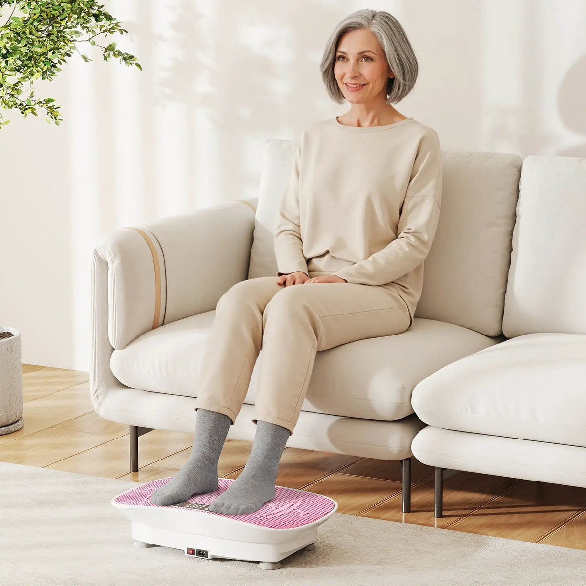 Vibration Plate Exercise Machine for Lymphatic Drainage and Weight Loss with 10 Speed Intensities by DirectDeals