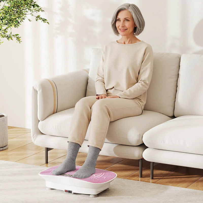 Vibration Plate Exercise Machine for Lymphatic Drainage and Weight Loss with 10 Speed Intensities by DirectDeals