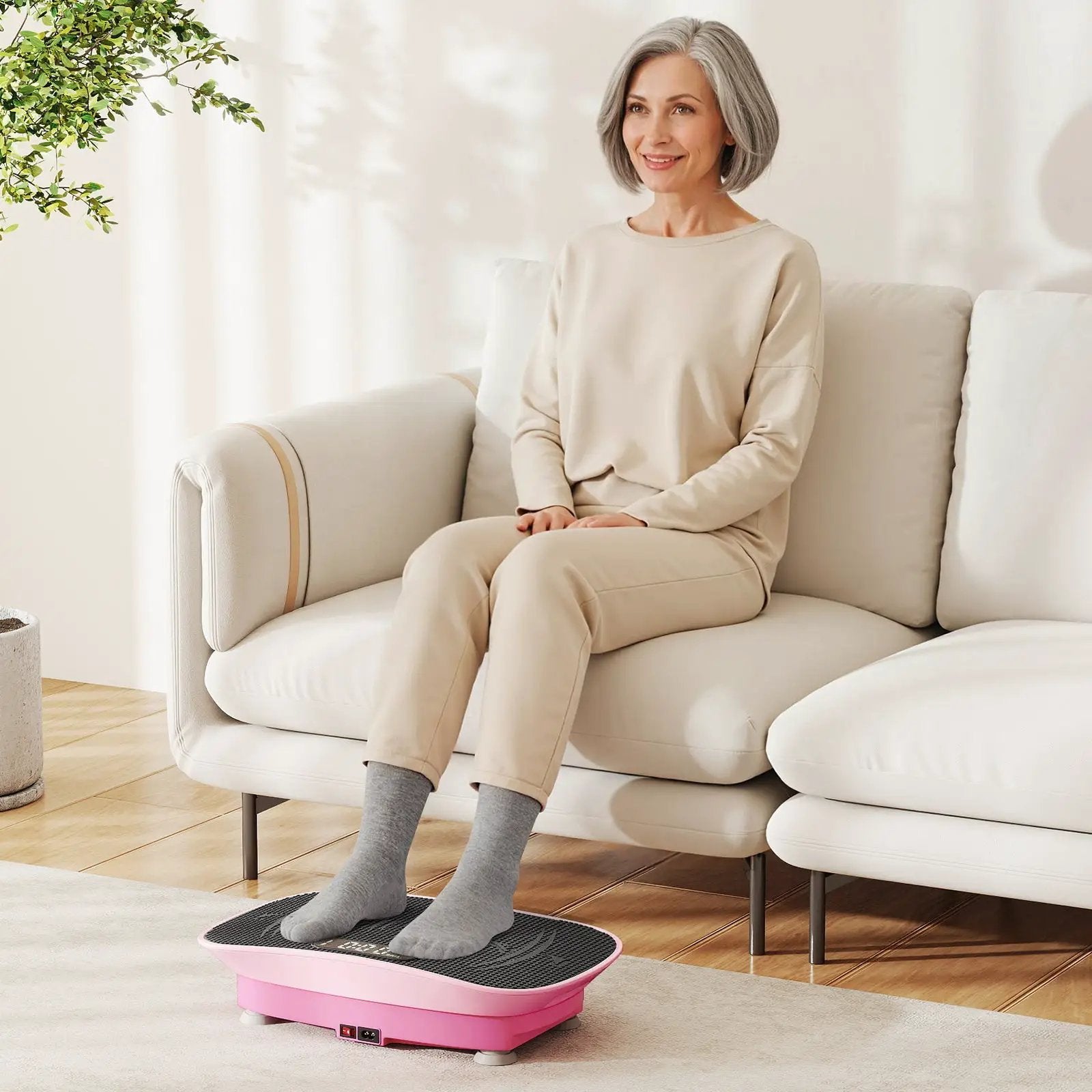 Vibration Plate Exercise Machine for Lymphatic Drainage and Weight Loss with 10 Speed Intensities by DirectDeals