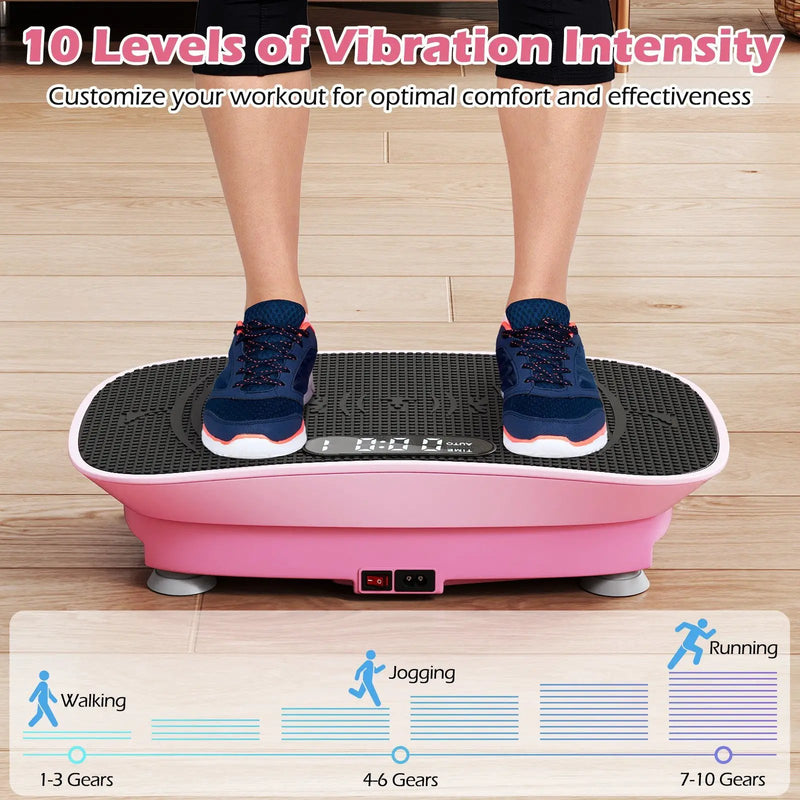 Vibration Plate Exercise Machine for Lymphatic Drainage and Weight Loss with 10 Speed Intensities by DirectDeals