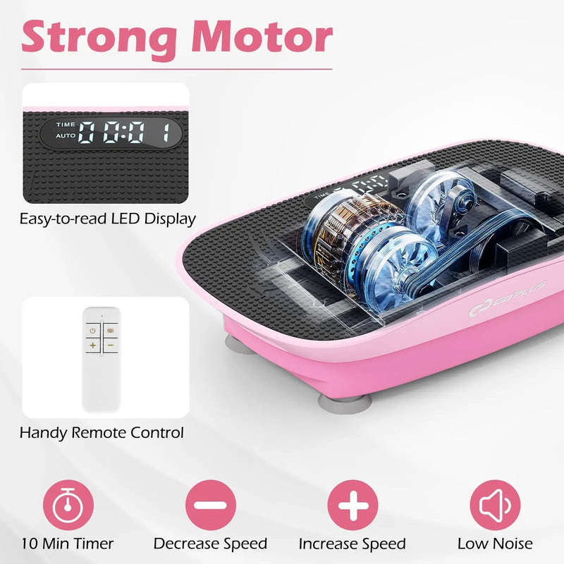 Vibration Plate Exercise Machine for Lymphatic Drainage and Weight Loss with 10 Speed Intensities by DirectDeals