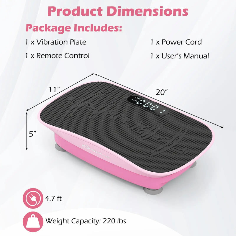 Vibration Plate Exercise Machine for Lymphatic Drainage and Weight Loss with 10 Speed Intensities by DirectDeals