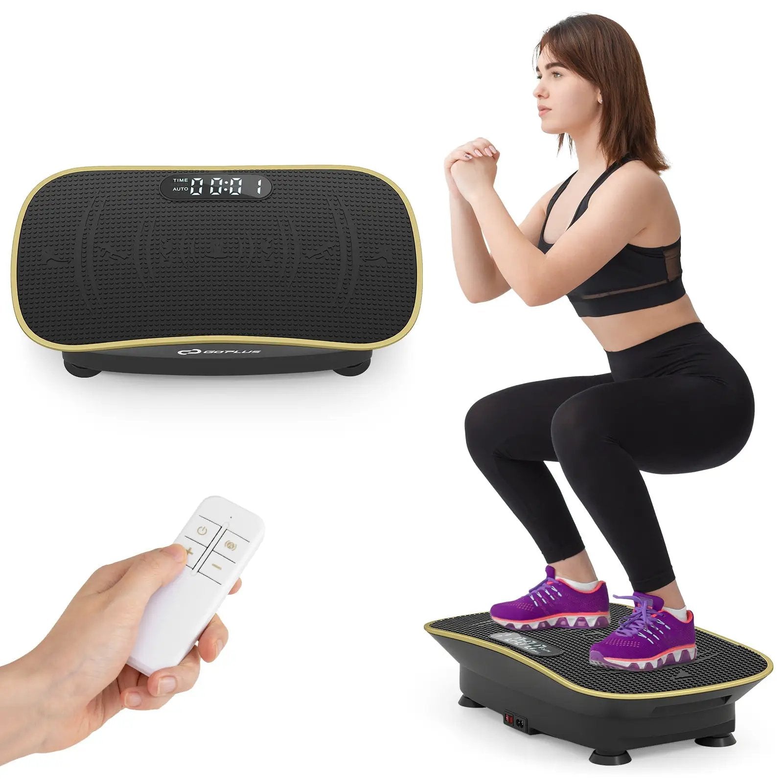 Vibration Plate Exercise Machine for Lymphatic Drainage and Weight Loss with 10 Speed Intensities by DirectDeals