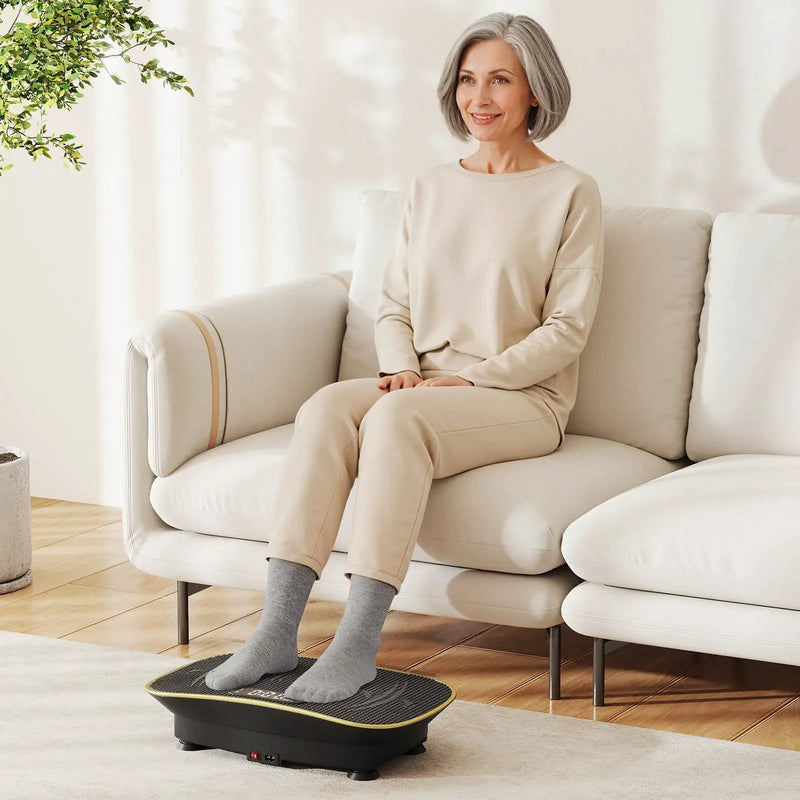 Vibration Plate Exercise Machine for Lymphatic Drainage and Weight Loss with 10 Speed Intensities by DirectDeals