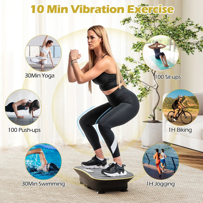 Vibration Plate Exercise Machine for Lymphatic Drainage and Weight Loss with 10 Speed Intensities by DirectDeals