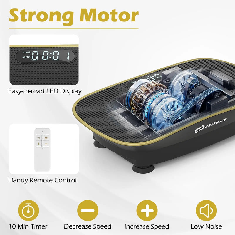 Vibration Plate Exercise Machine for Lymphatic Drainage and Weight Loss with 10 Speed Intensities by DirectDeals