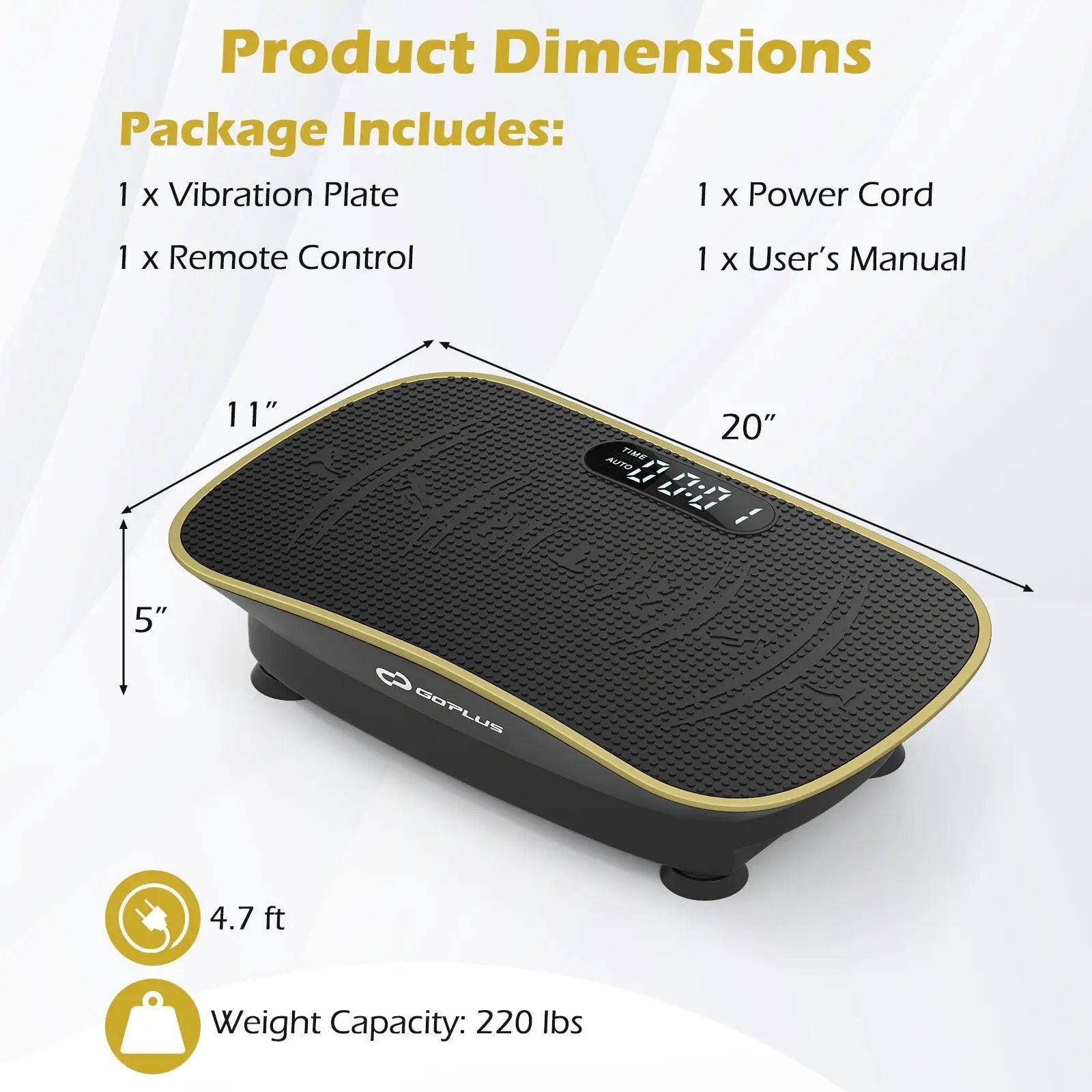 Vibration Plate Exercise Machine for Lymphatic Drainage and Weight Loss with 10 Speed Intensities by DirectDeals