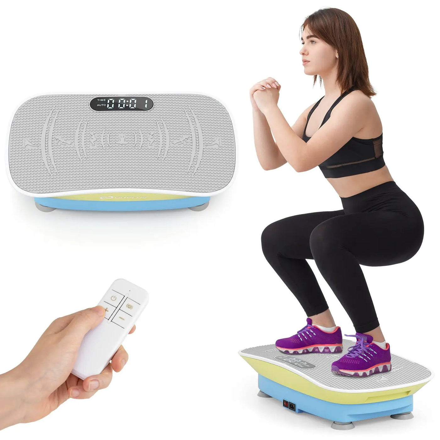 Vibration Plate Exercise Machine for Lymphatic Drainage and Weight Loss with 10 Speed Intensities by DirectDeals