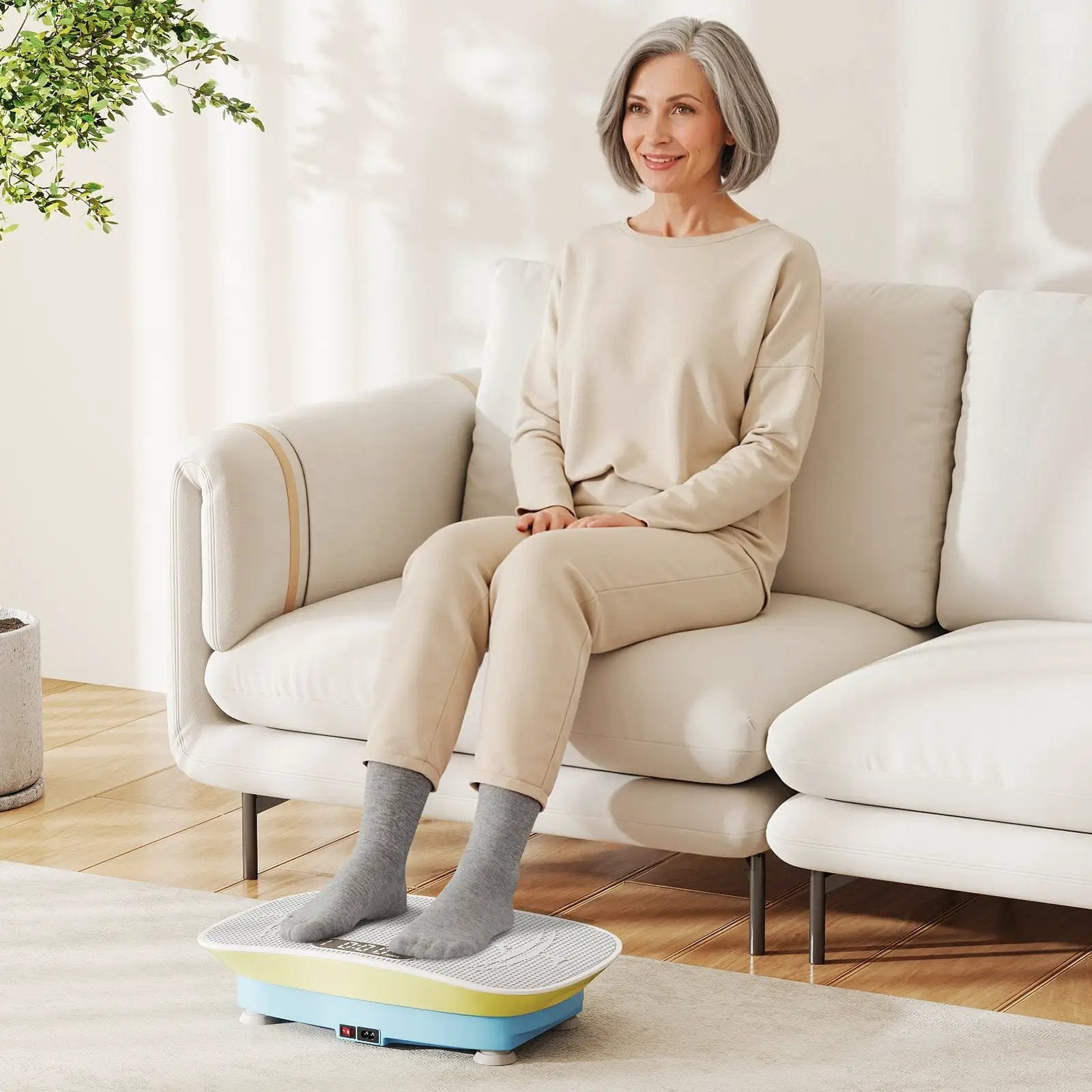 Vibration Plate Exercise Machine for Lymphatic Drainage and Weight Loss with 10 Speed Intensities by DirectDeals