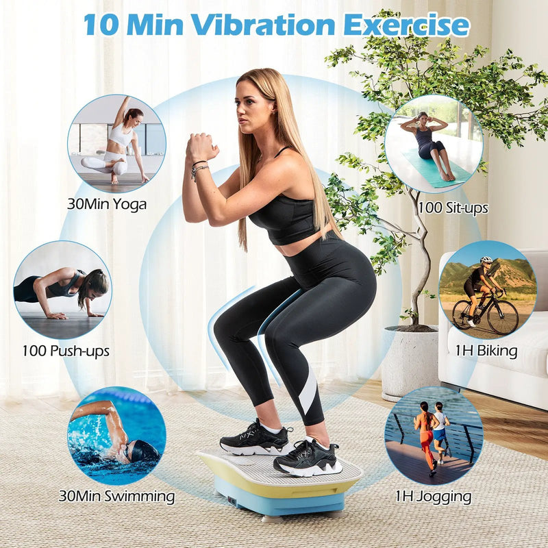 Vibration Plate Exercise Machine for Lymphatic Drainage and Weight Loss with 10 Speed Intensities by DirectDeals