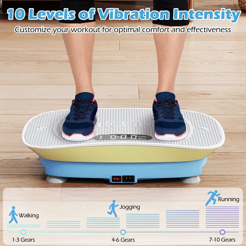 Vibration Plate Exercise Machine for Lymphatic Drainage and Weight Loss with 10 Speed Intensities by DirectDeals