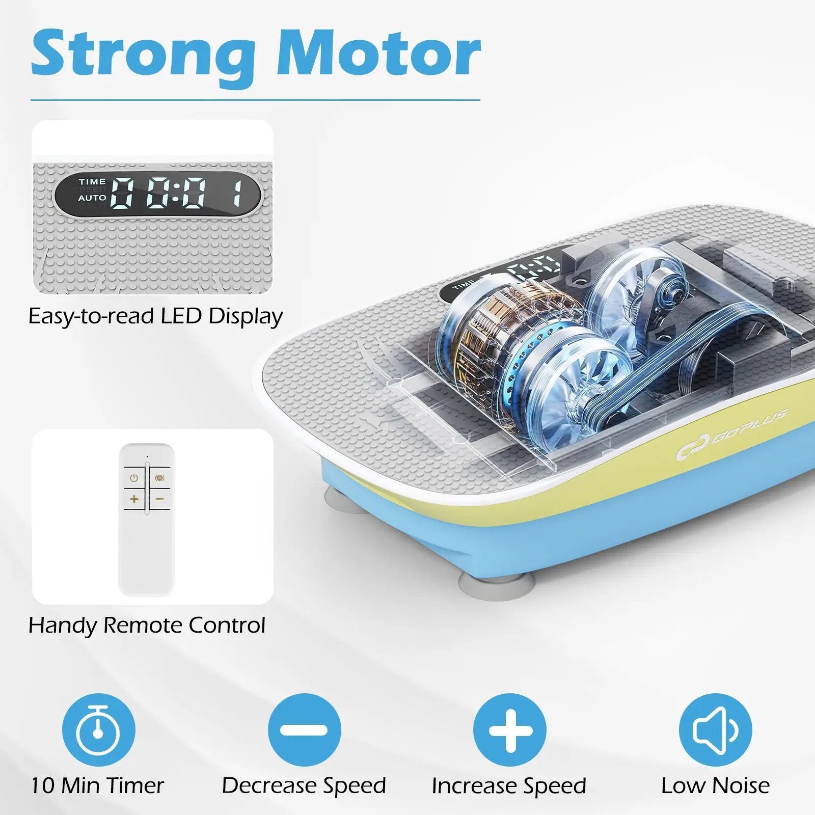Vibration Plate Exercise Machine for Lymphatic Drainage and Weight Loss with 10 Speed Intensities by DirectDeals