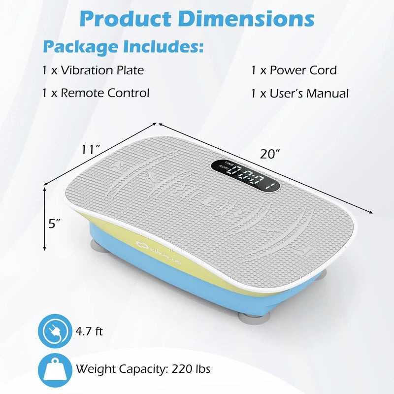 Vibration Plate Exercise Machine for Lymphatic Drainage and Weight Loss with 10 Speed Intensities by DirectDeals