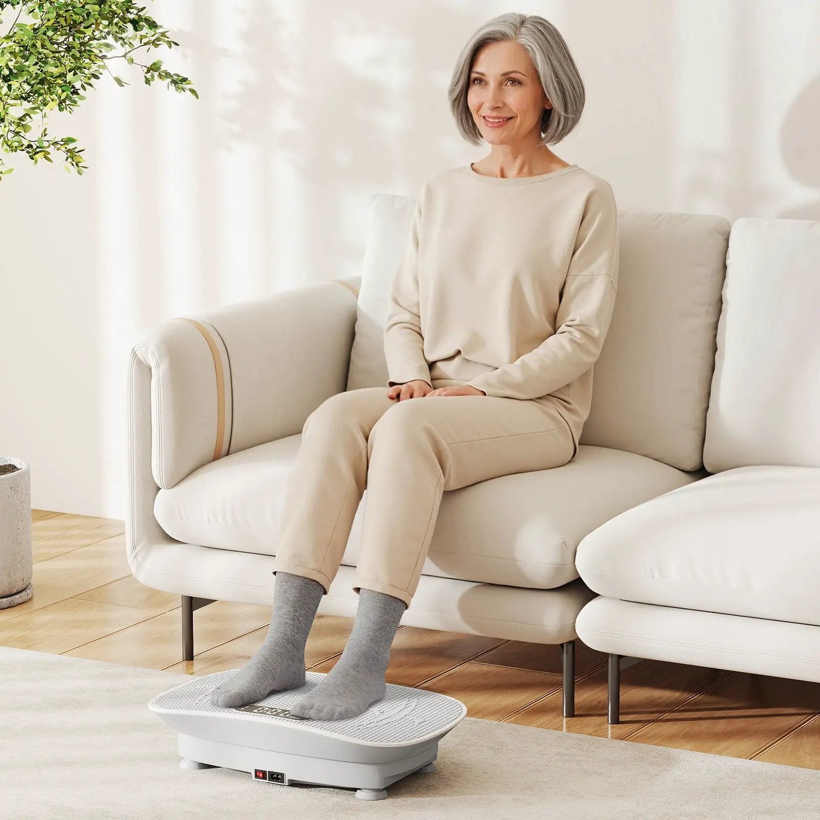Vibration Plate Exercise Machine for Lymphatic Drainage and Weight Loss with 10 Speed Intensities by DirectDeals