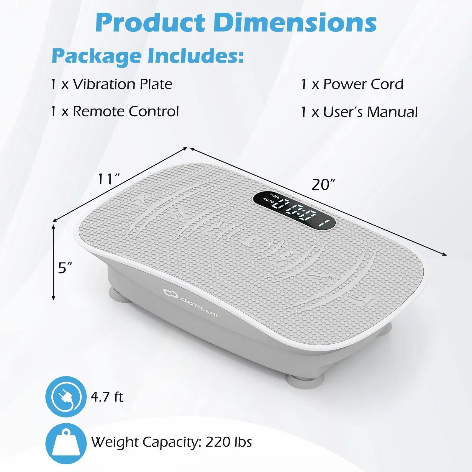 Vibration Plate Exercise Machine for Lymphatic Drainage and Weight Loss with 10 Speed Intensities by DirectDeals