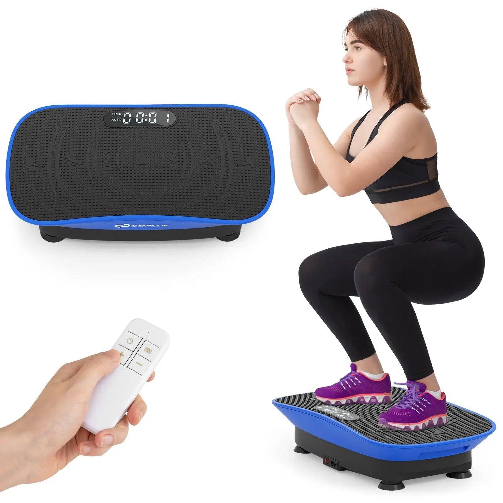 Vibration Plate Exercise Machine for Lymphatic Drainage and Weight Loss with 10 Speed Intensities by DirectDeals