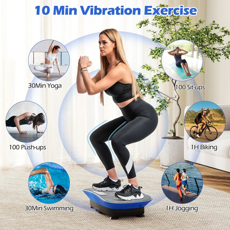 Vibration Plate Exercise Machine for Lymphatic Drainage and Weight Loss with 10 Speed Intensities by DirectDeals