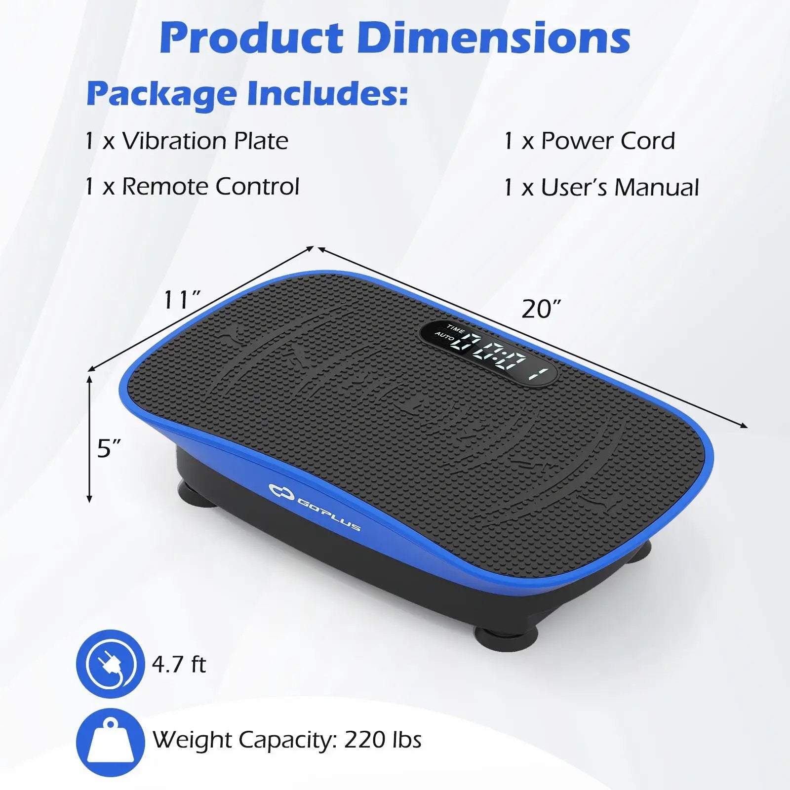 Vibration Plate Exercise Machine for Lymphatic Drainage and Weight Loss with 10 Speed Intensities by DirectDeals