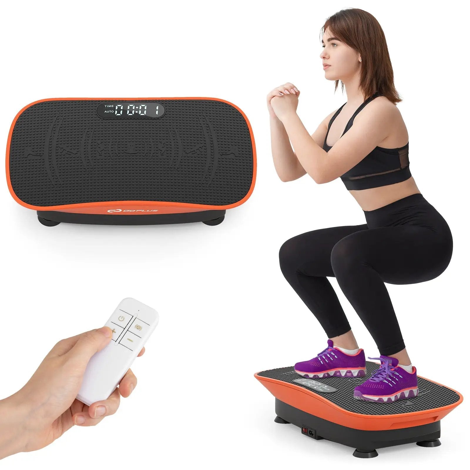 Vibration Plate Exercise Machine for Lymphatic Drainage and Weight Loss with 10 Speed Intensities by DirectDeals
