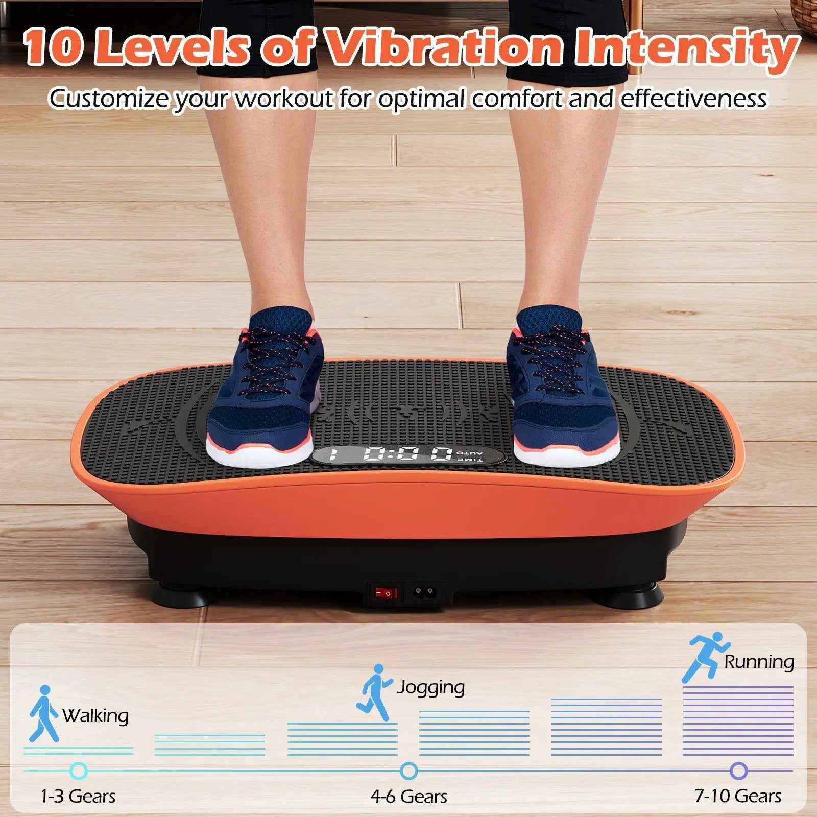 Vibration Plate Exercise Machine for Lymphatic Drainage and Weight Loss with 10 Speed Intensities by DirectDeals