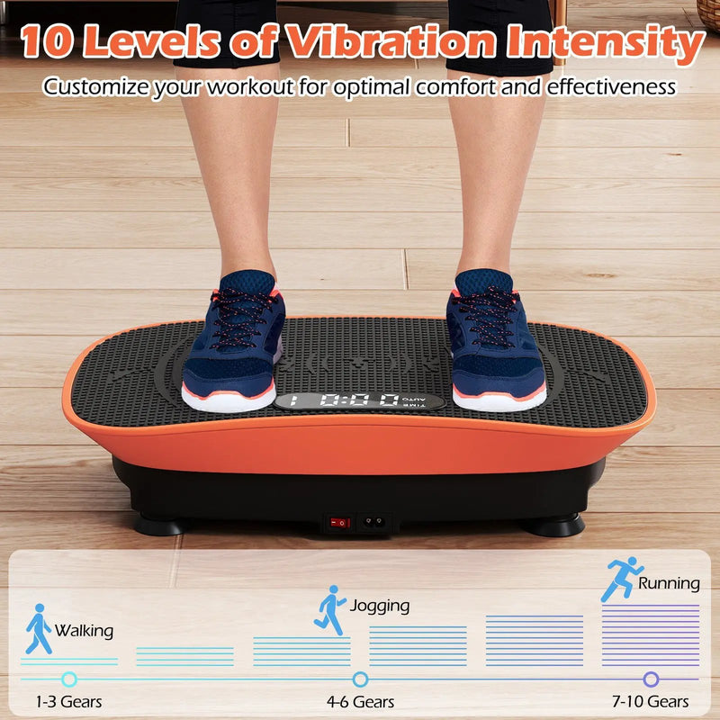 Vibration Plate Exercise Machine for Lymphatic Drainage and Weight Loss with 10 Speed Intensities by DirectDeals