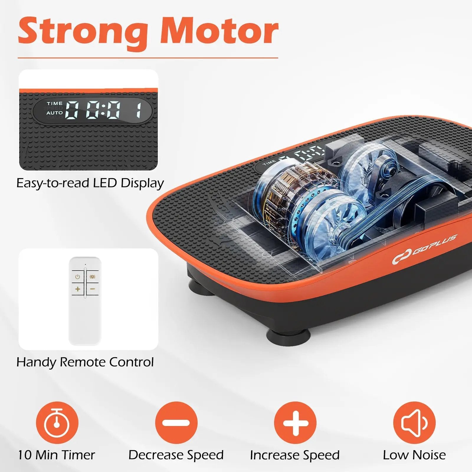 Vibration Plate Exercise Machine for Lymphatic Drainage and Weight Loss with 10 Speed Intensities by DirectDeals