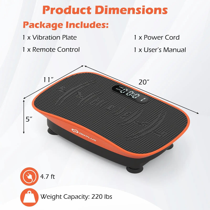 Vibration Plate Exercise Machine for Lymphatic Drainage and Weight Loss with 10 Speed Intensities by DirectDeals