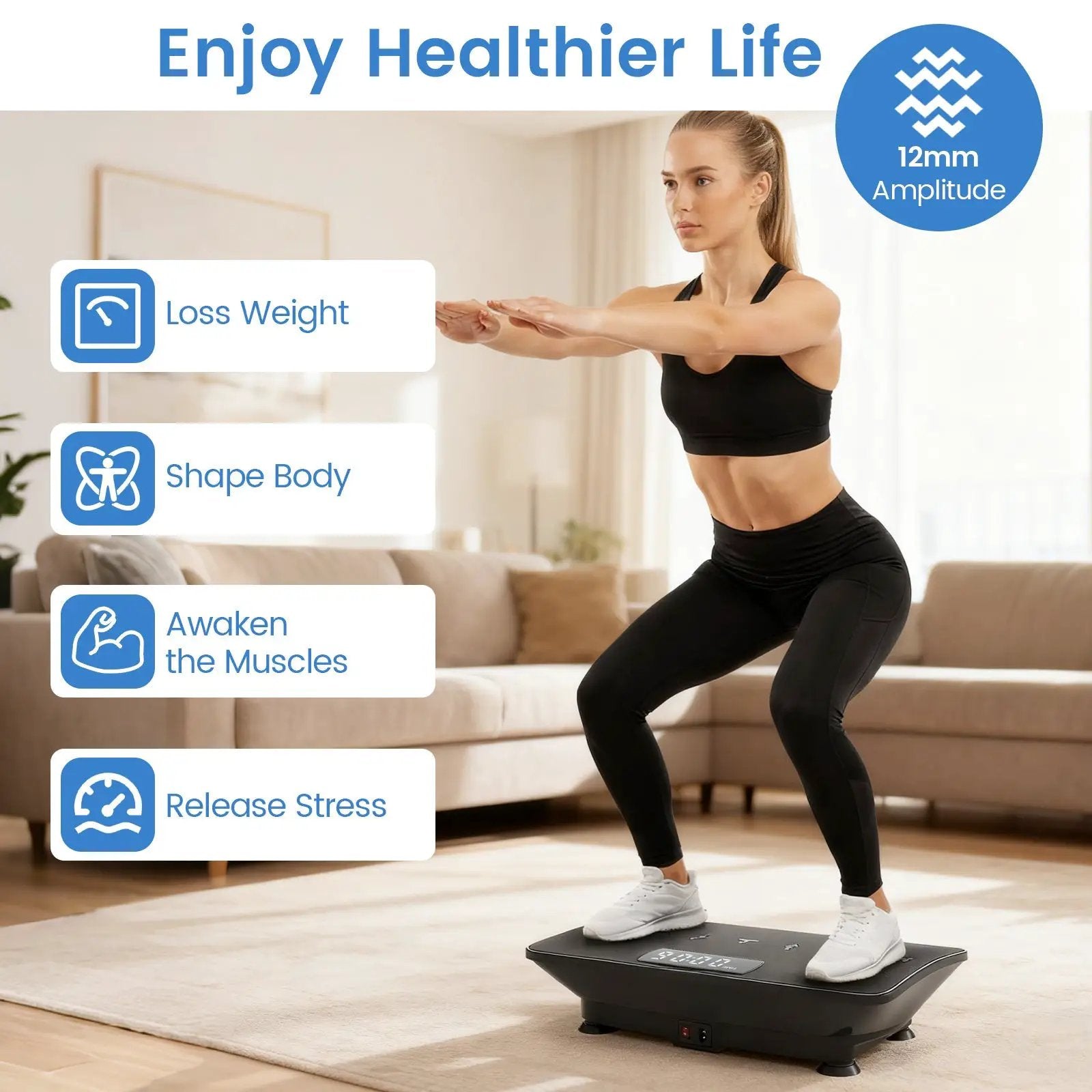 Vibration Plate Exercise Machine with Gravity Sensor for Home by DirectDeals