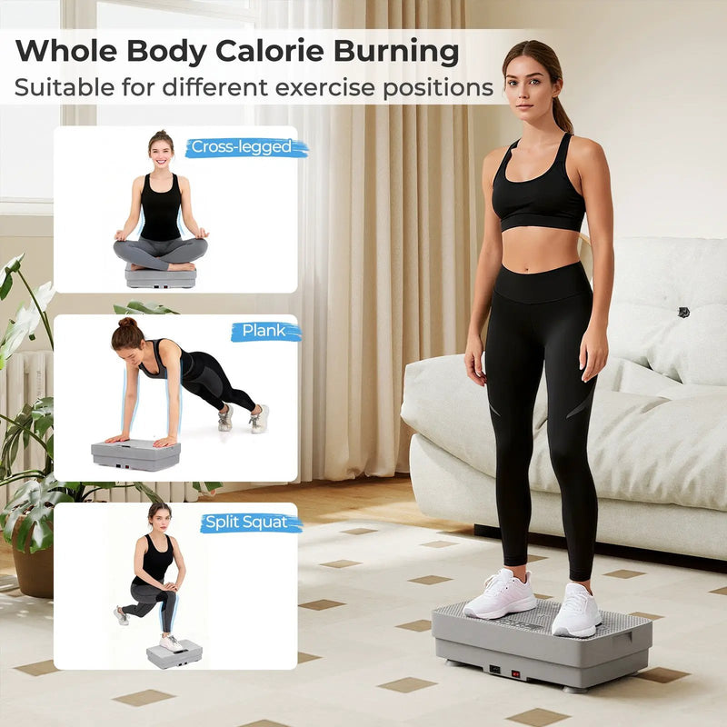 Vibration Plate Exercise Machine with Gravity Sensor and Remote Control for Home Gym by DirectDeals