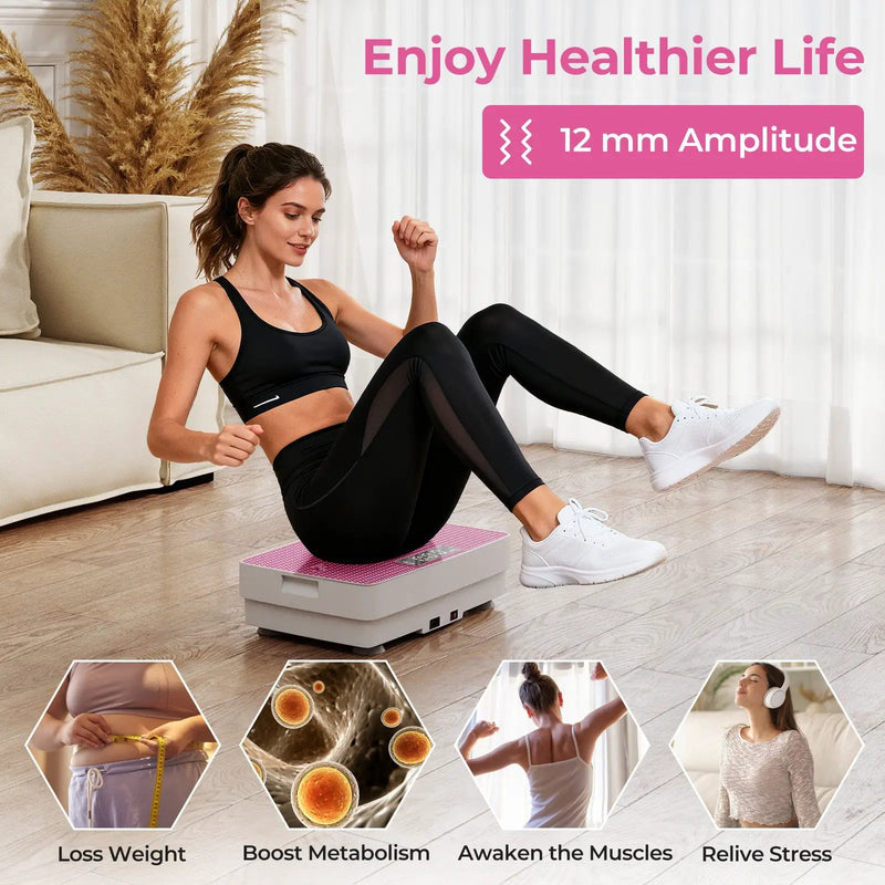 Vibration Plate Exercise Machine with Gravity Sensor and Remote Control for Home Gym by DirectDeals