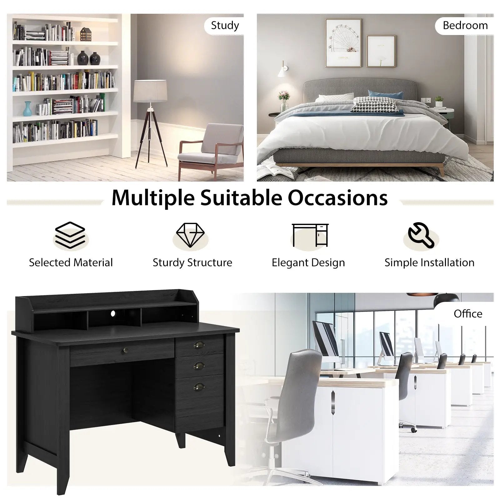 Computer Desk PC Laptop and Writing Table Workstation by DirectDeals