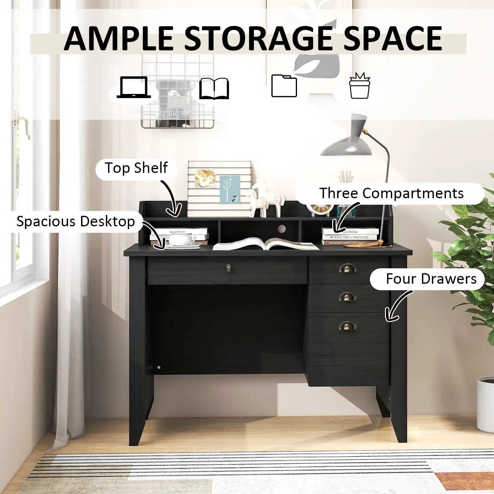 Computer Desk PC Laptop and Writing Table Workstation by DirectDeals