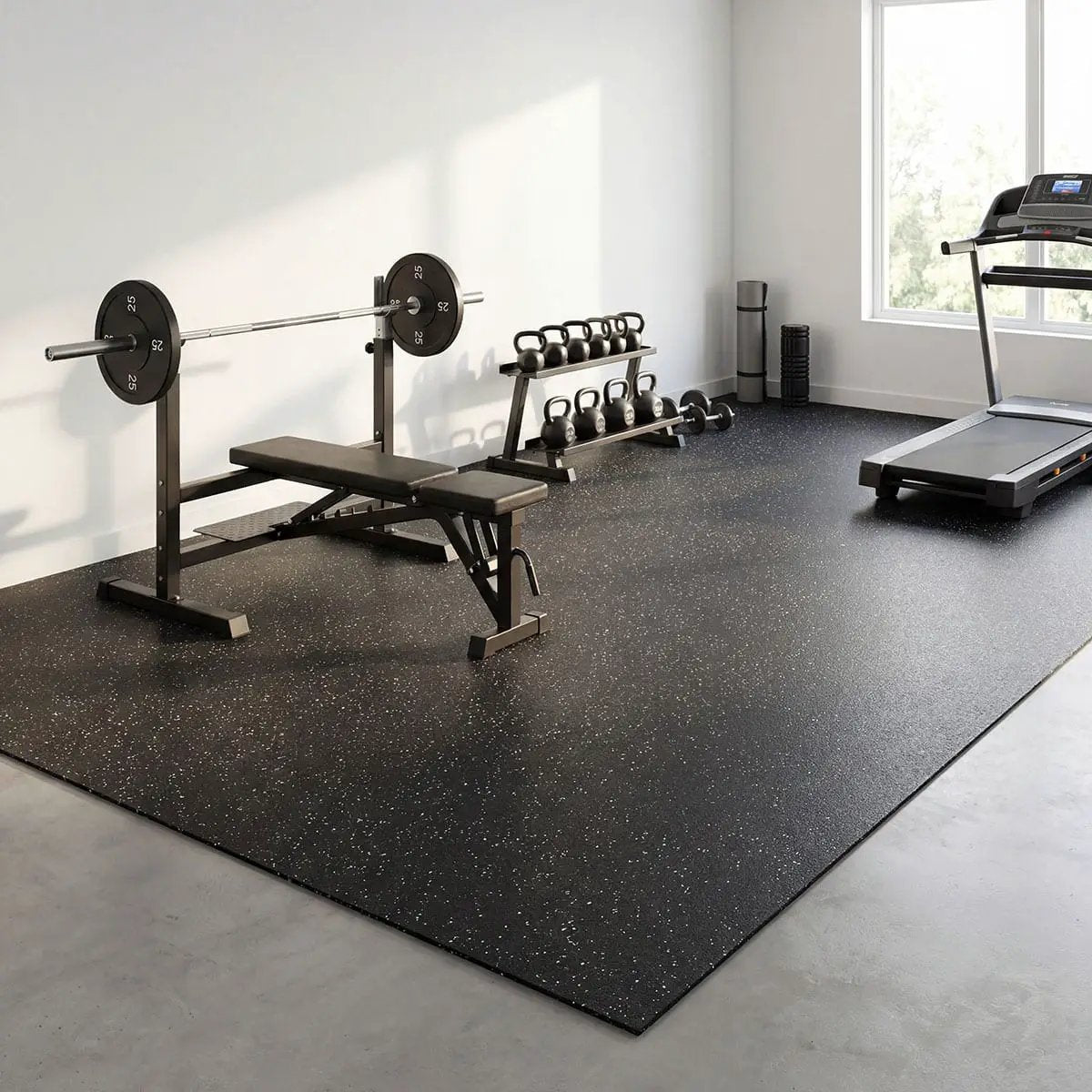 Gray Rubber Floor Mat 48x120x0.24 48x120 by MSI Surfaces