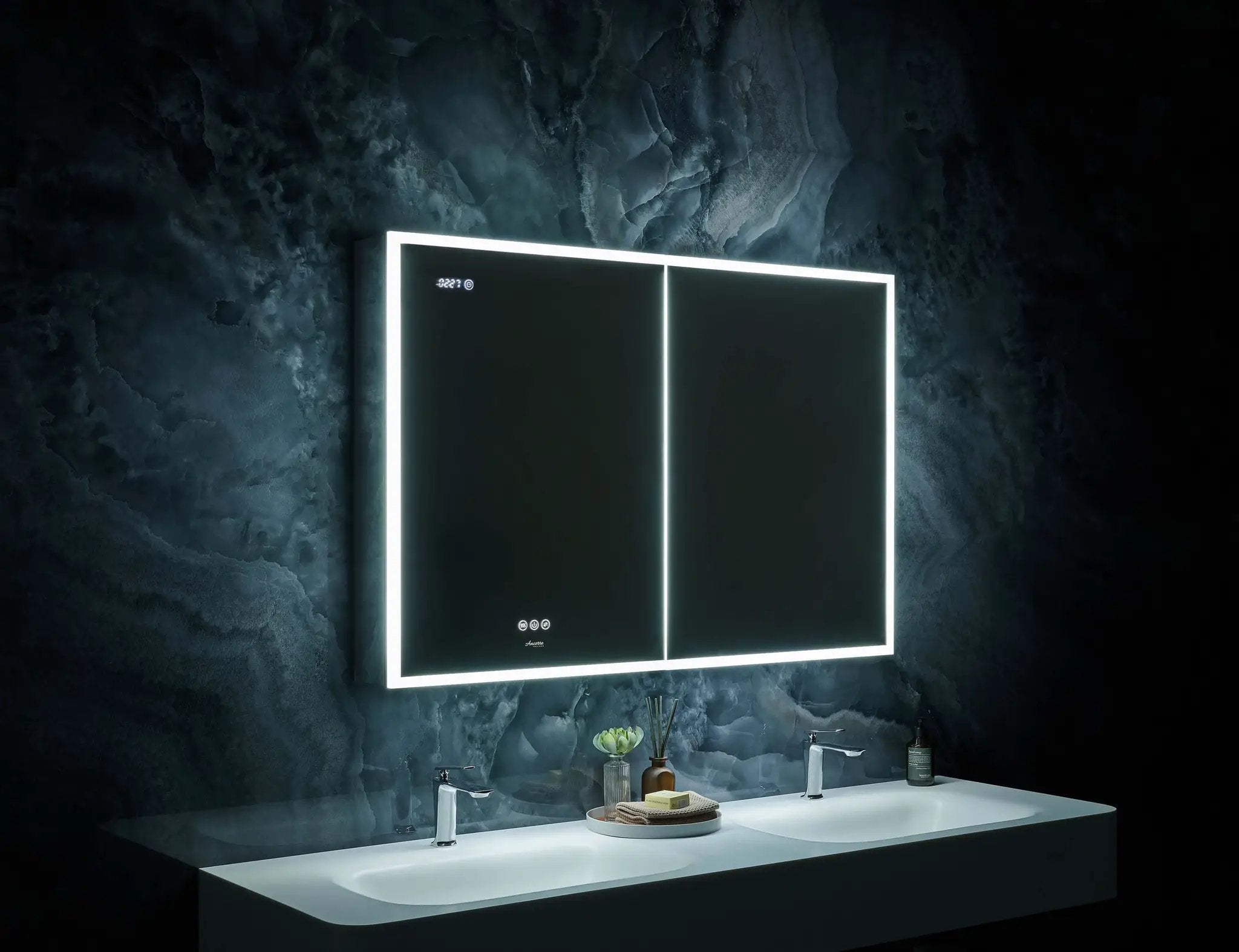 Pagani LED Mirror Cabinet with Defogger, Dimmer, Magnifier & USB outlet by Ancerre Designs