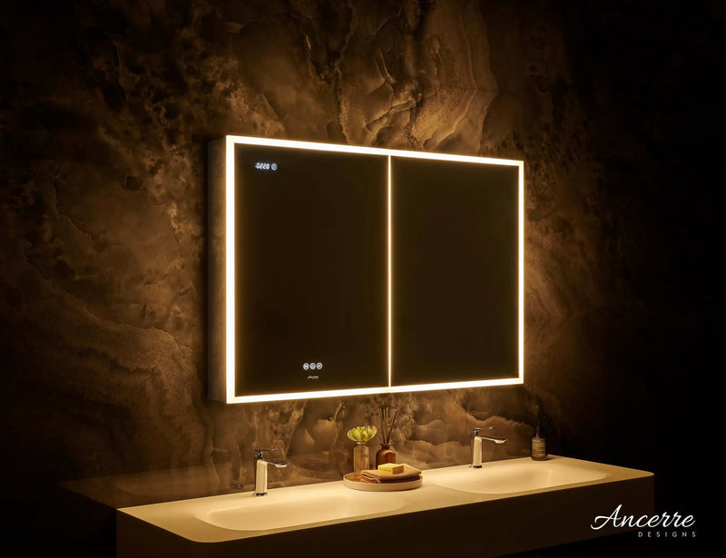 Pagani LED Mirror Cabinet with Defogger, Dimmer, Magnifier & USB outlet by Ancerre Designs