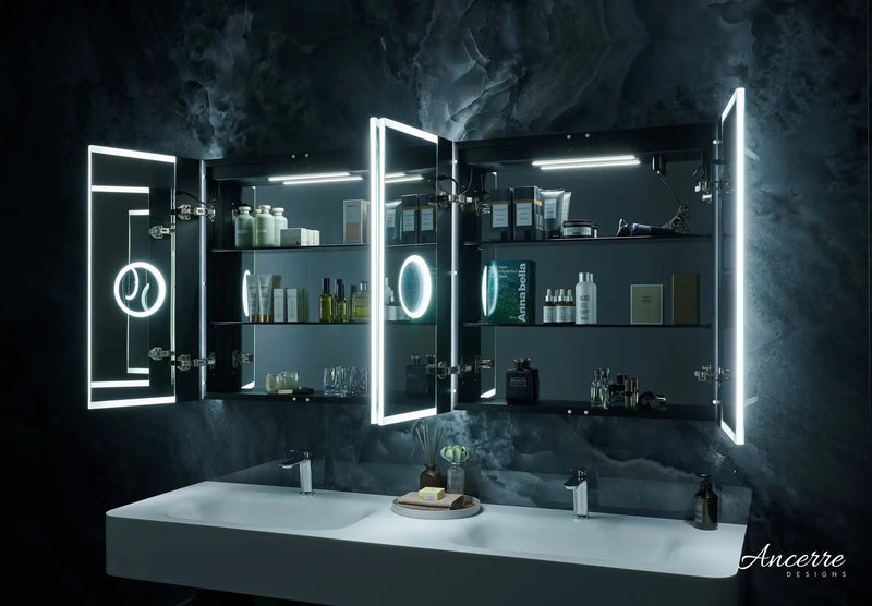 Pagani LED Mirror Cabinet with Defogger, Dimmer, Magnifier & USB outlet by Ancerre Designs