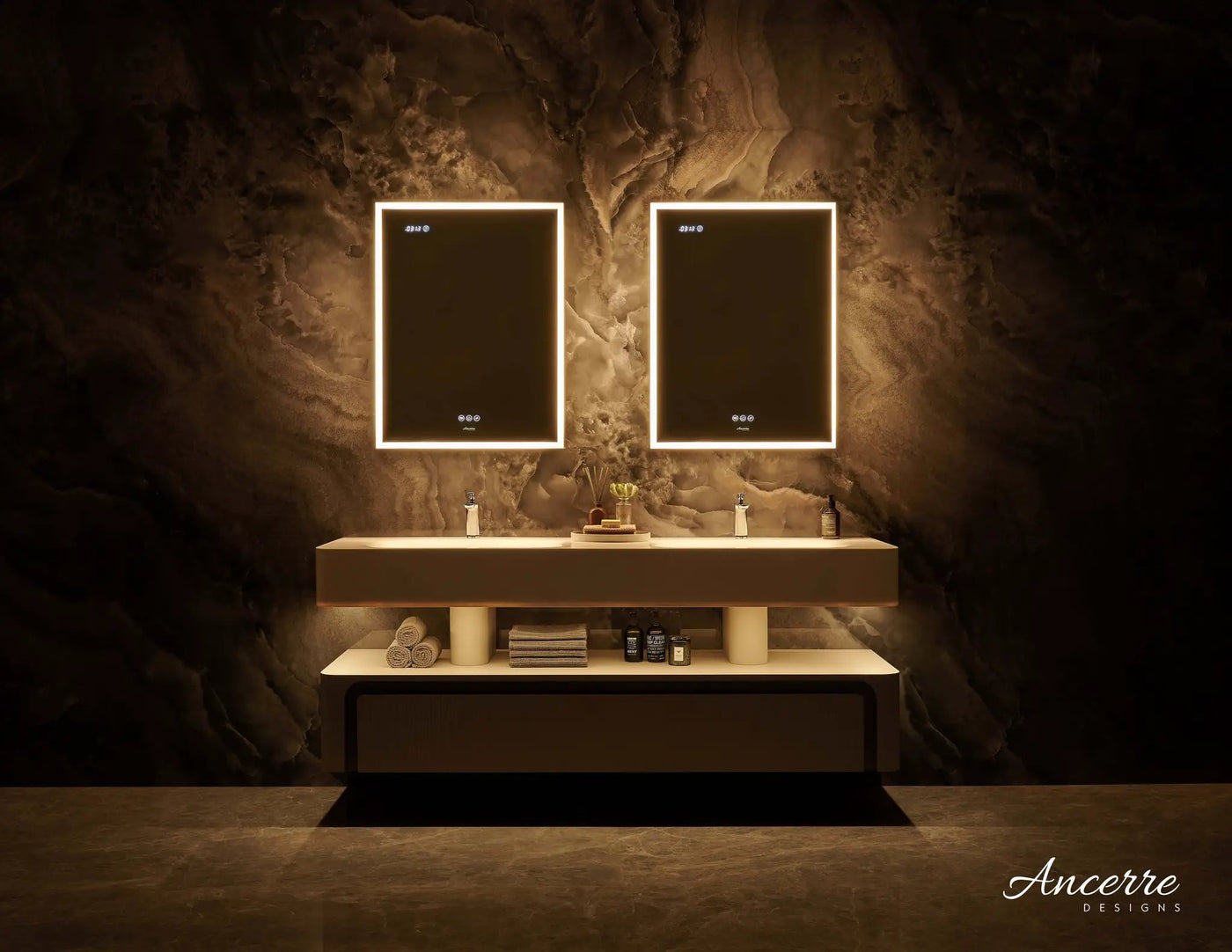Pagani LED Mirror Cabinet with Defogger, Dimmer, Magnifier & USB outlet by Ancerre Designs