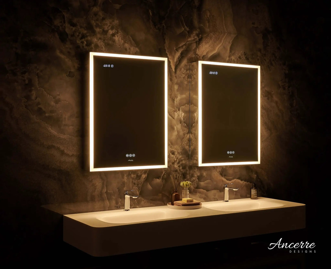 Pagani LED Mirror Cabinet with Defogger, Dimmer, Magnifier & USB outlet by Ancerre Designs