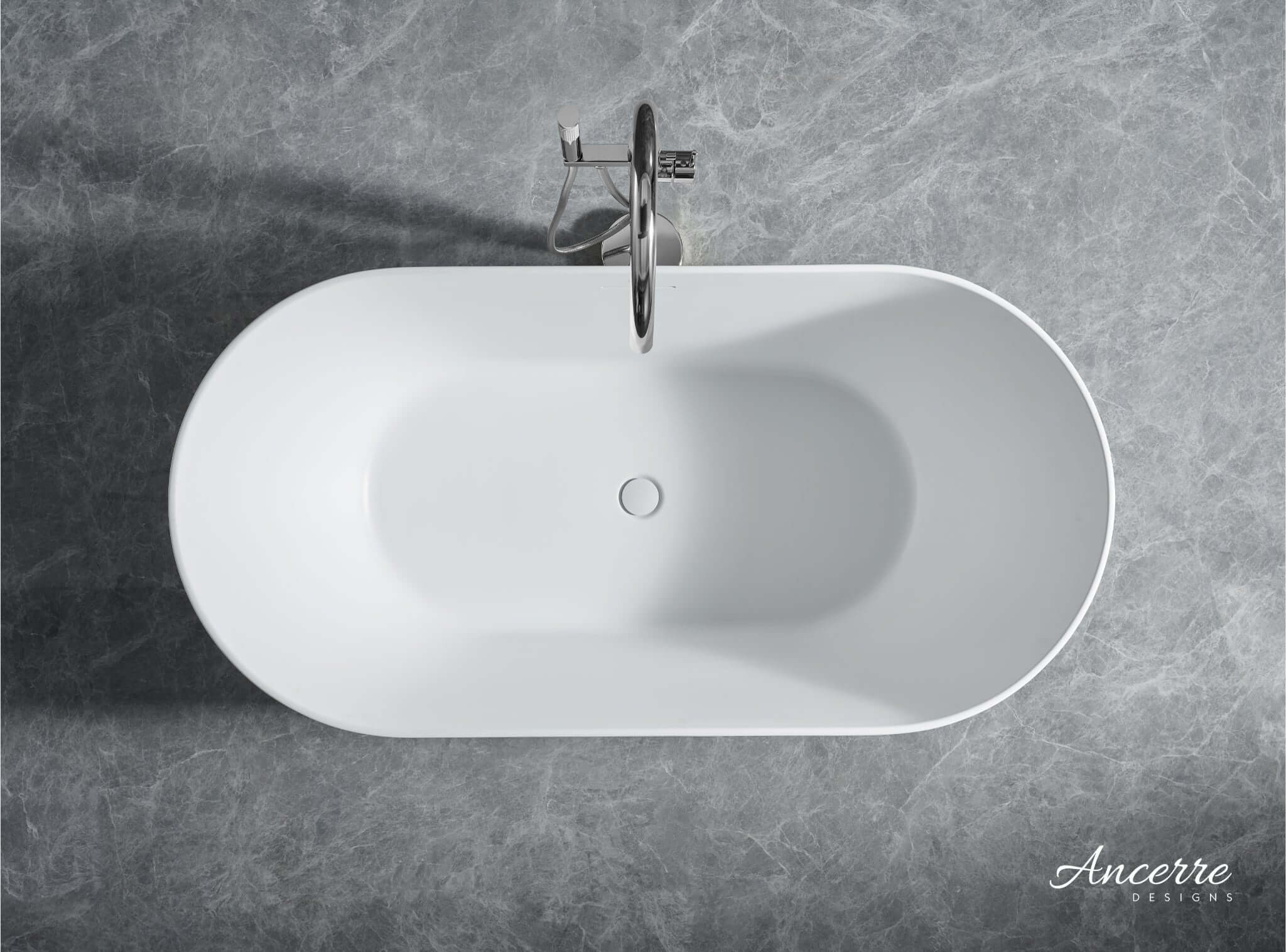 Cossue 61" Freestanding Acrylic Bathtub in White by Ancerre Designs