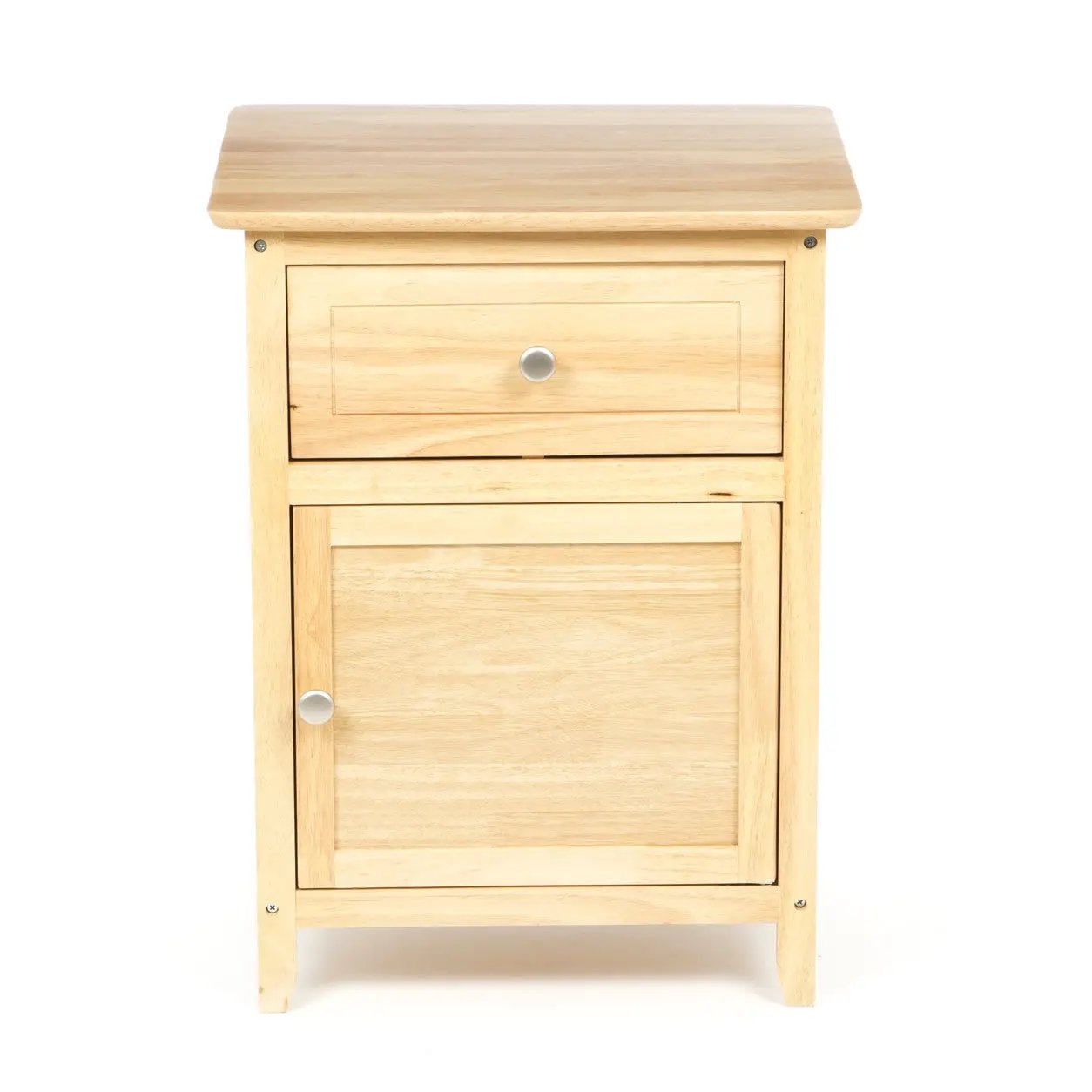 Natural Wood Finish 1-Drawer Bedside Table Cabinet Nightstand by HomePacific