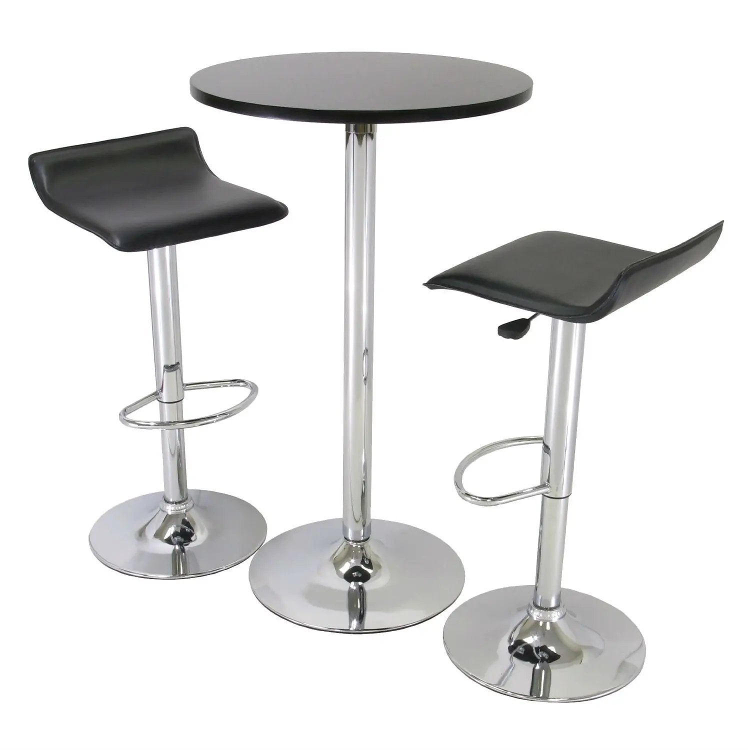 3 Piece Modern Dining Set with Bistro Table and Two Stools by HomePacific