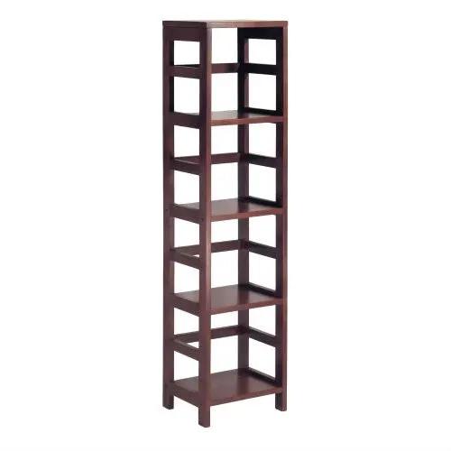 4-Shelf Narrow Shelving Unit Bookcase Tower in Espresso by HomePacific