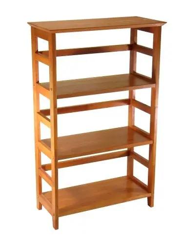 4-Tier Book-shelf Wood Bookcase in Honey Finish by HomePacific