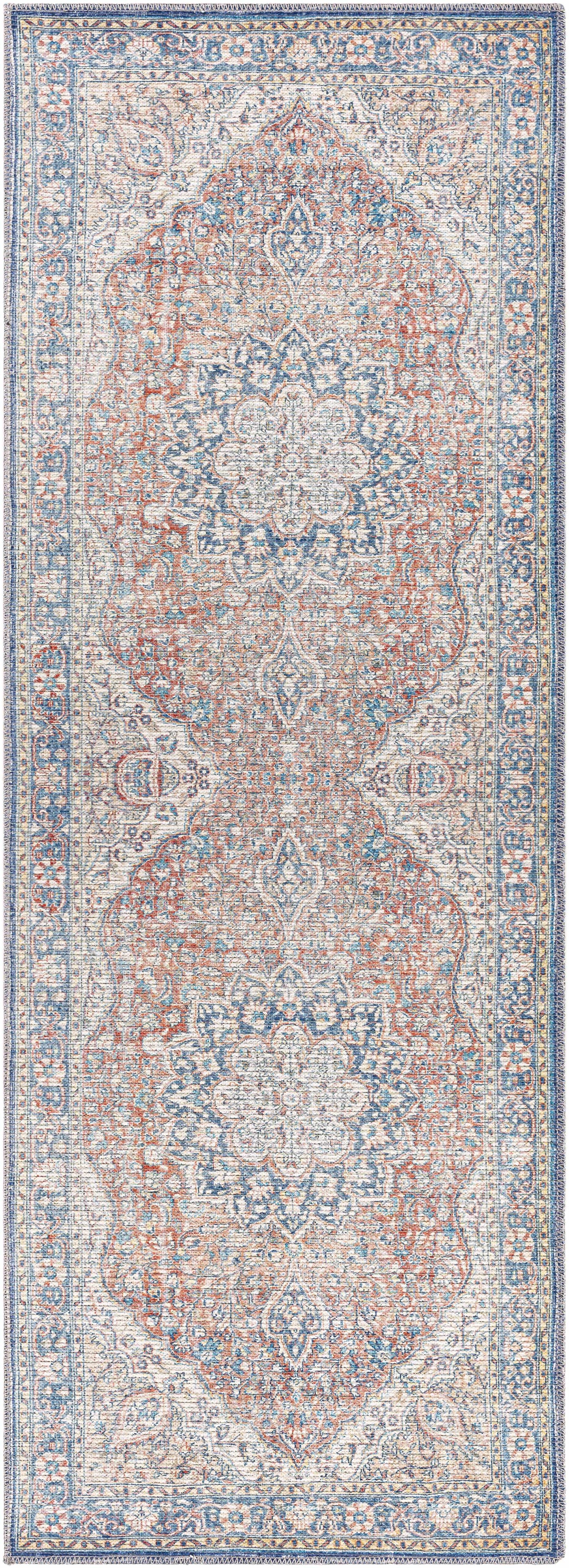 Wacousta Red&Blue Washable Rug - Clearance by Boutique Rugs